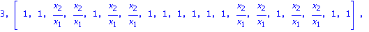 3, vector([1, 1, x[2]/x[1], x[2]/x[1], 1, x[2]/x[1], x[2]/x[1], 1, 1, 1, 1, 1, 1, x[2]/x[1], x[2]/x[1], 1, x[2]/x[1], x[2]/x[1], 1, 1]), vector([1, 1, x[2]/x[1], x[2]/x[1], 1, x[2]/x[1], x[2]/x[1], 1,...