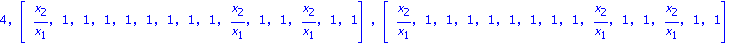 4, vector([x[2]/x[1], 1, 1, 1, 1, 1, 1, 1, 1, x[2]/x[1], 1, 1, x[2]/x[1], 1, 1]), vector([x[2]/x[1], 1, 1, 1, 1, 1, 1, 1, 1, x[2]/x[1], 1, 1, x[2]/x[1], 1, 1])